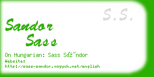 sandor sass business card